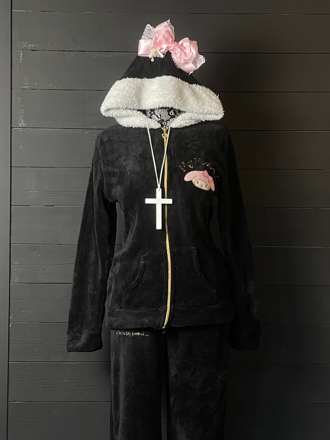 SANRIO 산리오 마이멜로디 블랙 트레이닝 후드집업 세트 상품이미지5