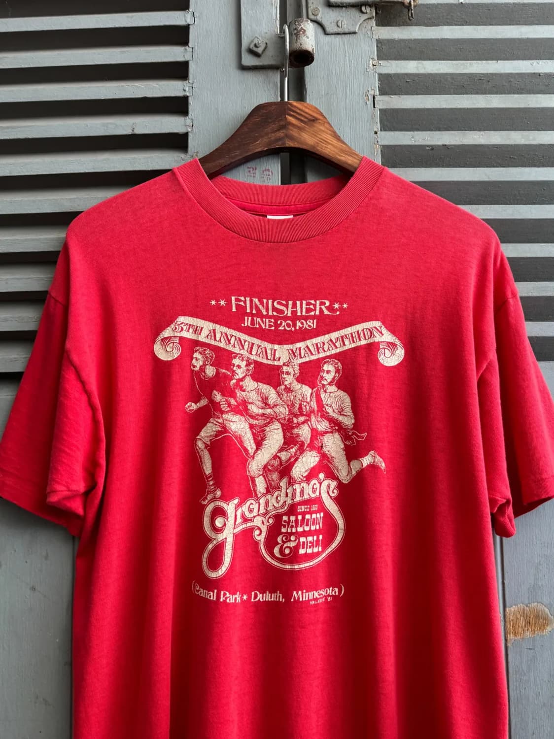 [L]1981 USA 빈티지 5th Annual 마라톤 프린팅 티셔츠 상품이미지1