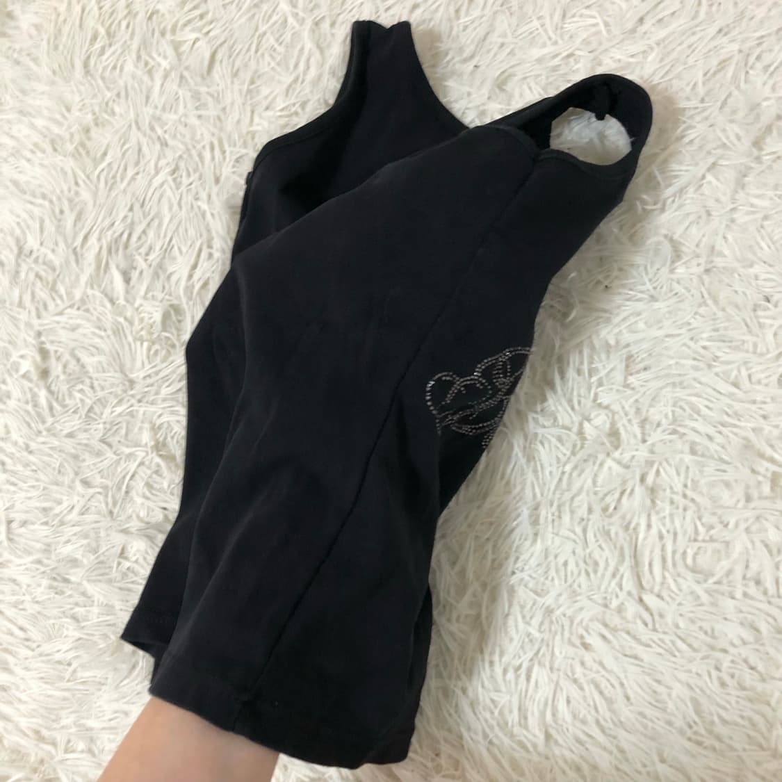 빈티지 블랙 큐빅 나시 상품이미지4