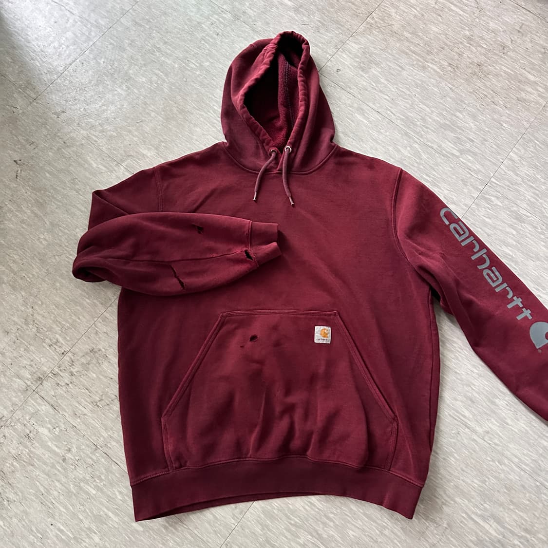 Carhartt 오리지널핏 후드티 (와인 컬러 / L 사이즈) 상품이미지2