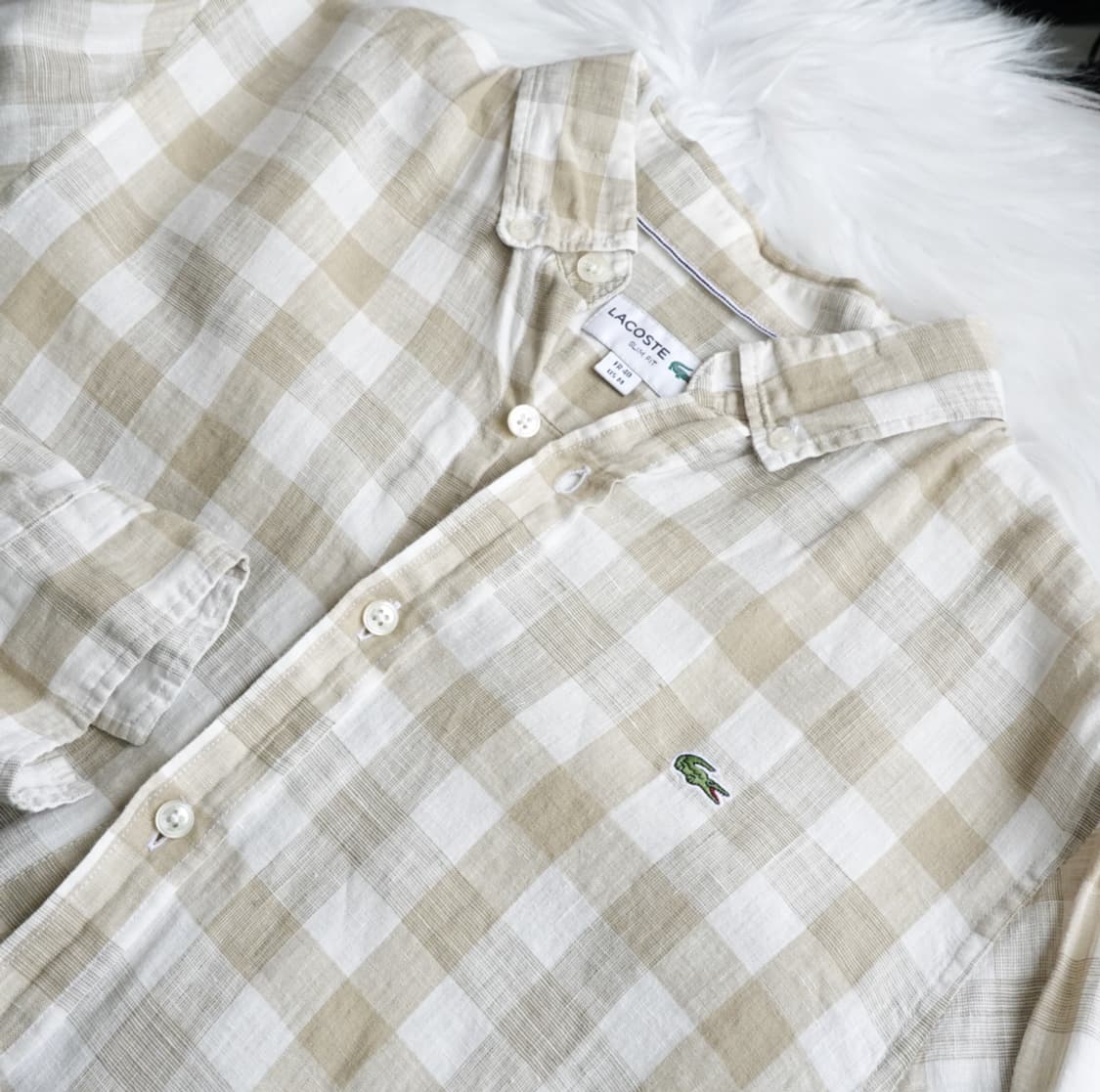 라코스테 체크 린넨 셔츠 (슬림핏) 1928 상품이미지4