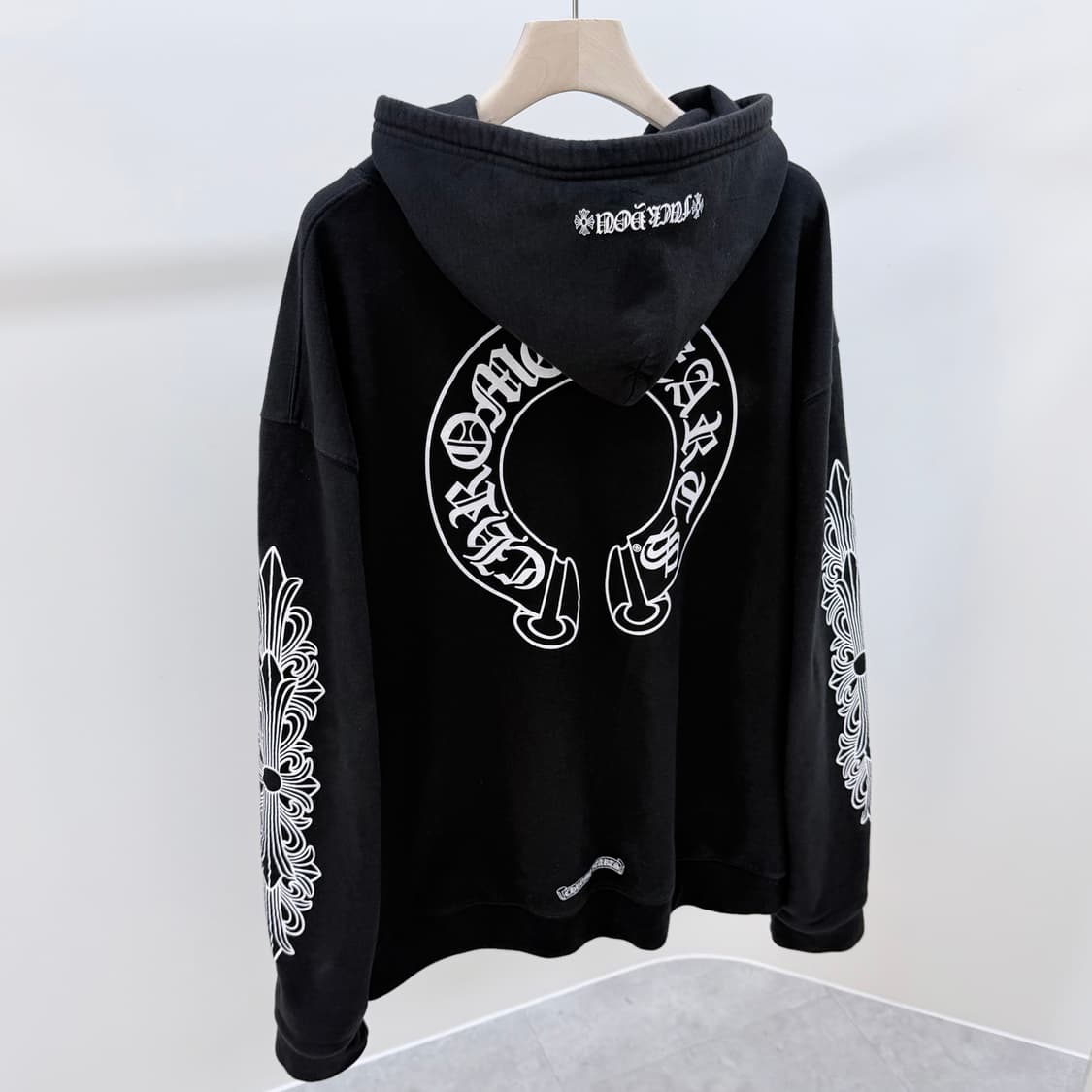 [S급/XL] 크롬하츠 홀스슈 플로랄 헤비웨이트 퍽유 후드집업 상품이미지3