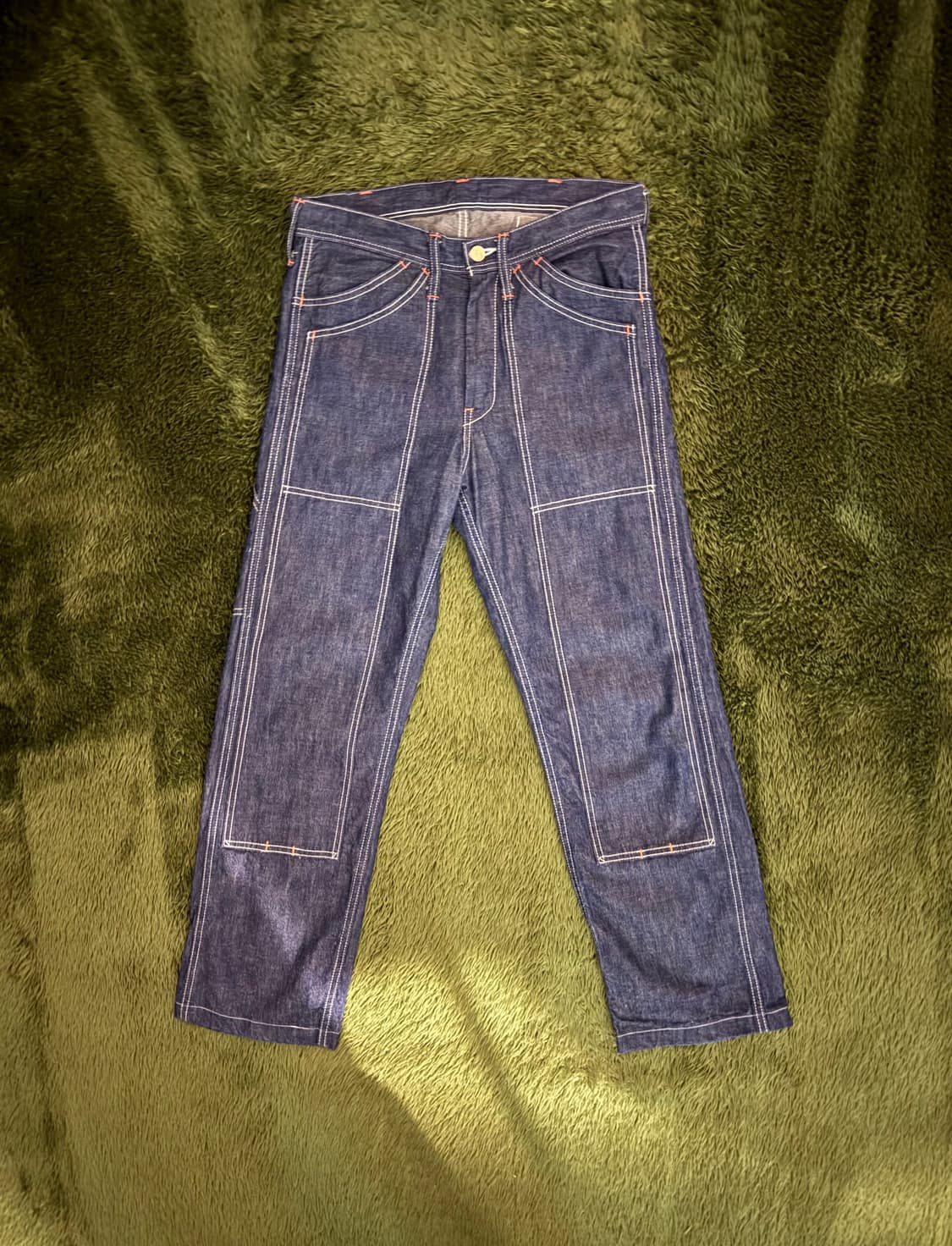 [30] 풀카운트 더블니 포켓 디테일 신치백 워크 팬츠 인디고 상품이미지1