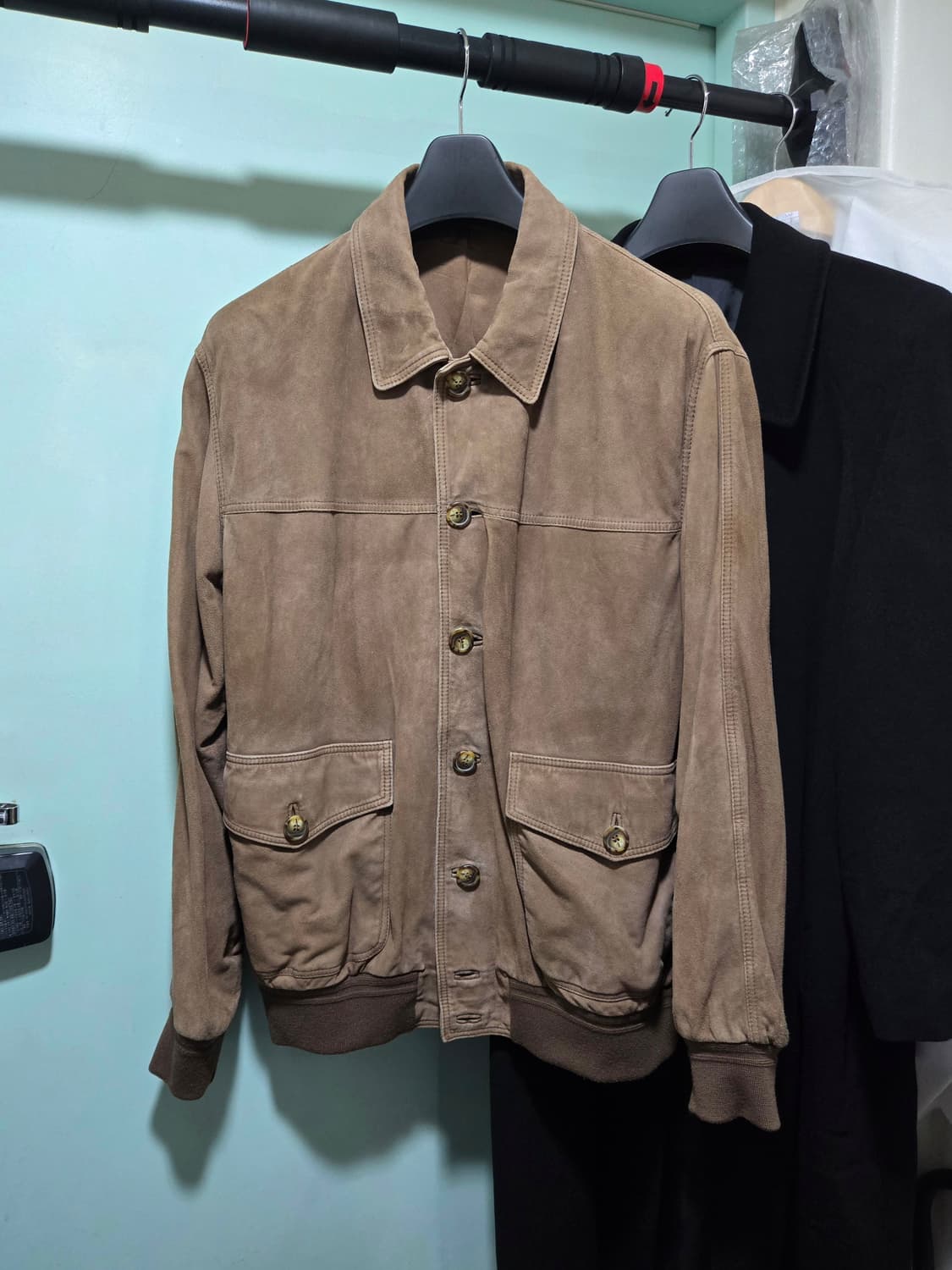 Italy made 빈티지 스웨이드 레더 자켓 2XL 브라운 110 상품이미지2