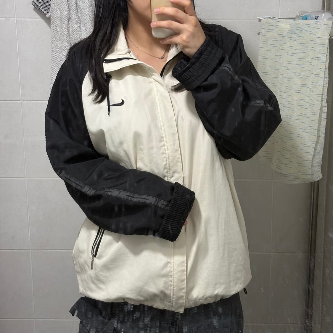 나이키 올드스쿨 트랙로고 바람막이 (아이보리&블랙) 상품이미지1