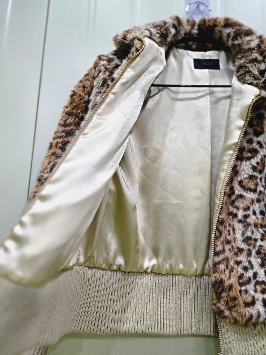 레오파드 퍼 숏 자켓 일본 빈티지 상품이미지3