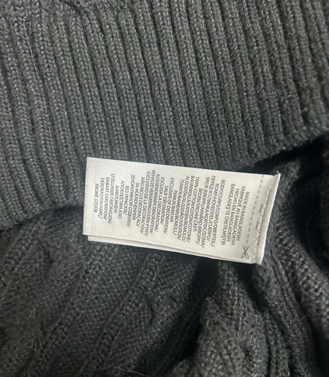 폴로 랄프로렌 케이블 니트 블랙 반집업 (XXL) 상품이미지4