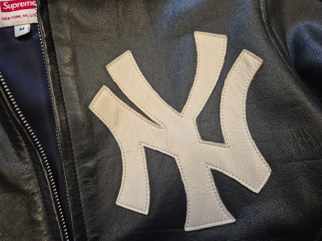 15ss 슈프림 뉴욕양키스 레더 바시티 상품이미지6