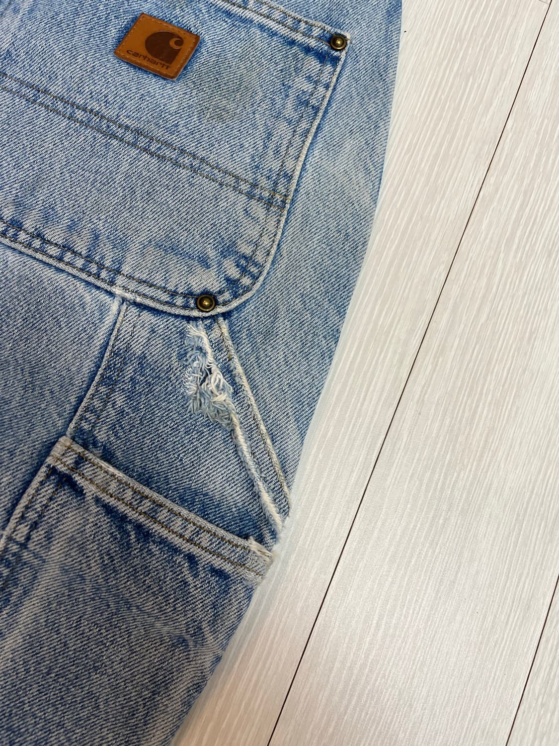 빈티지 칼하트 더블니 연청 34x32 상품이미지6