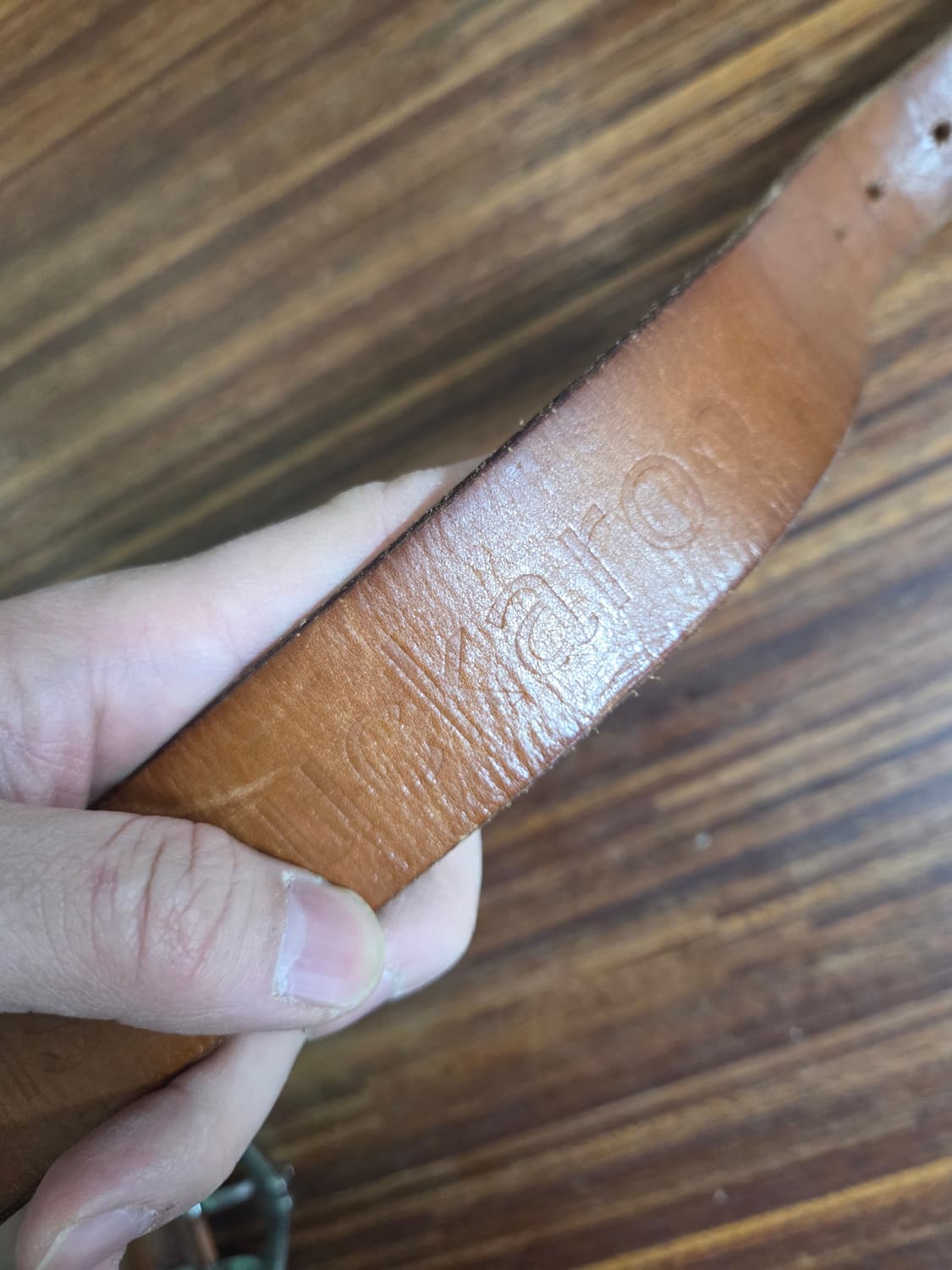 버커루 빈티지 멀티로고 가죽 벨트 97cm 상품이미지3