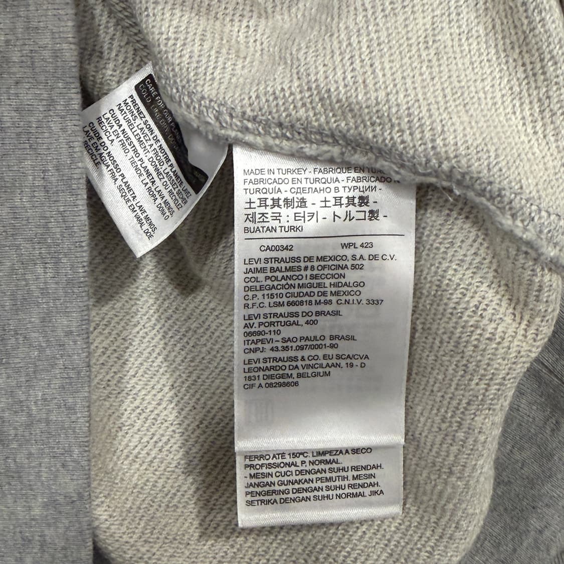 리바이스 스몰로고 그레이 맨투맨 M 상품이미지5