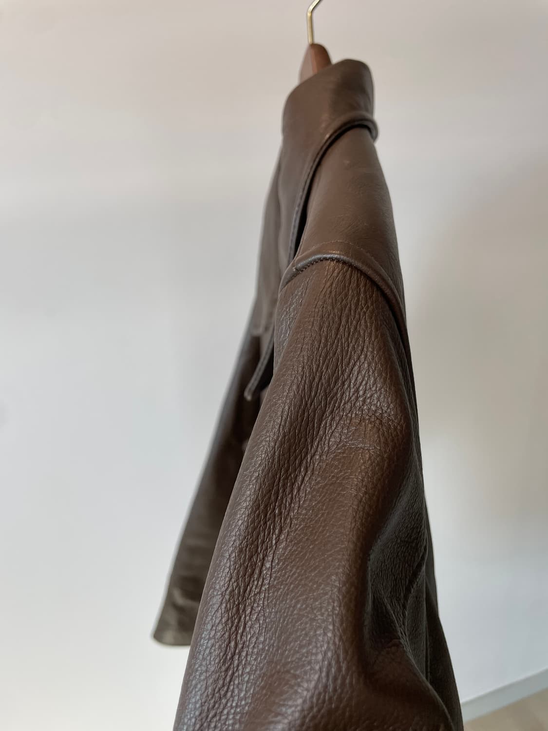 (L) 90s Bugle Boy 버글보이 브라운 소가죽 싱글 레더자켓 상품이미지4