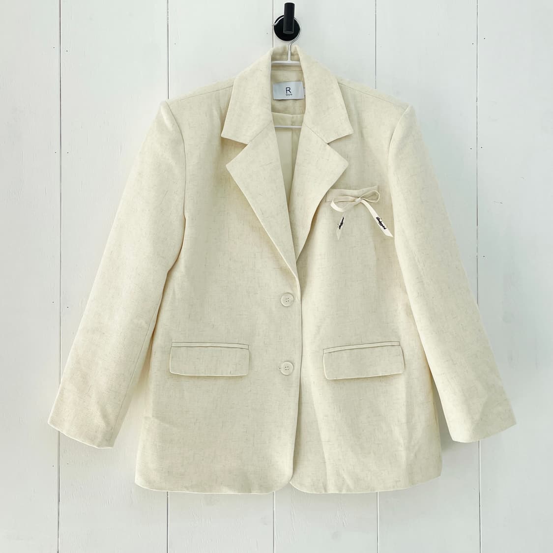 R Style 린넨 혼방 리본 포인트 자켓 상품이미지2