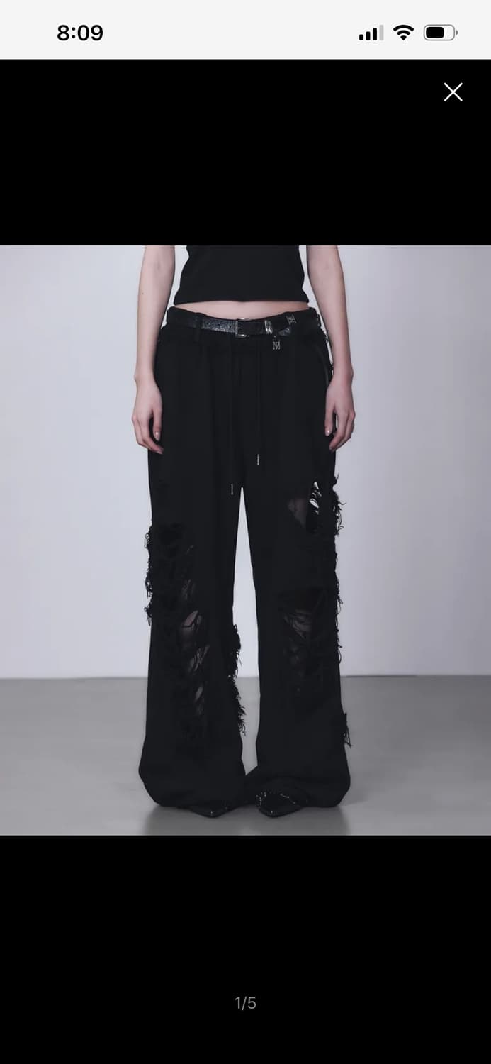 트리밍버드 Scratch Damage Wide Sweat Pants  상품이미지2