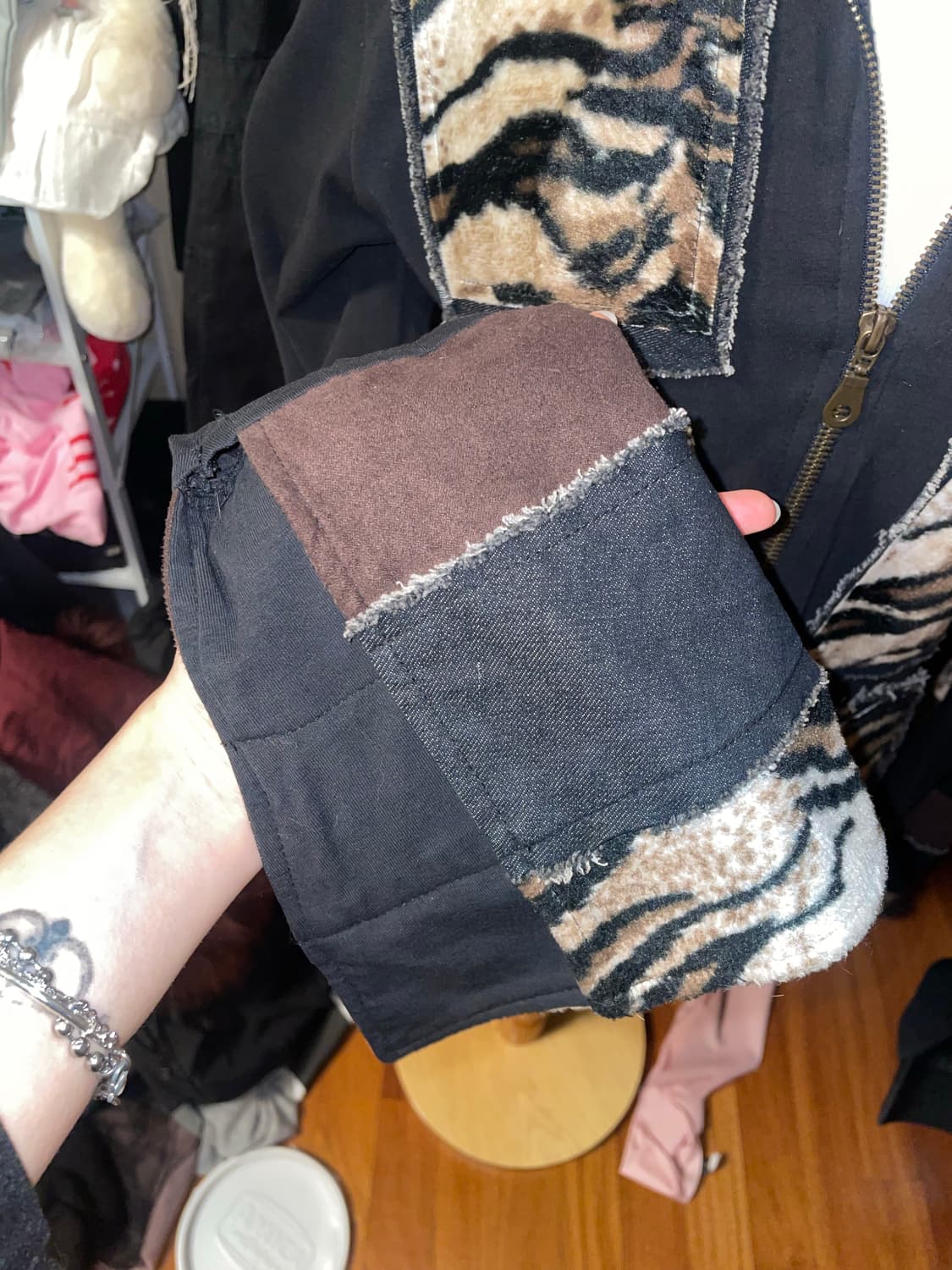 갸루 애니멀 패턴 집업 셔츠 상품이미지6