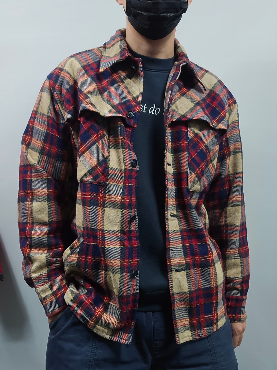 타케오키쿠치 멀티체크패턴 셔츠 105사이즈 상품이미지1