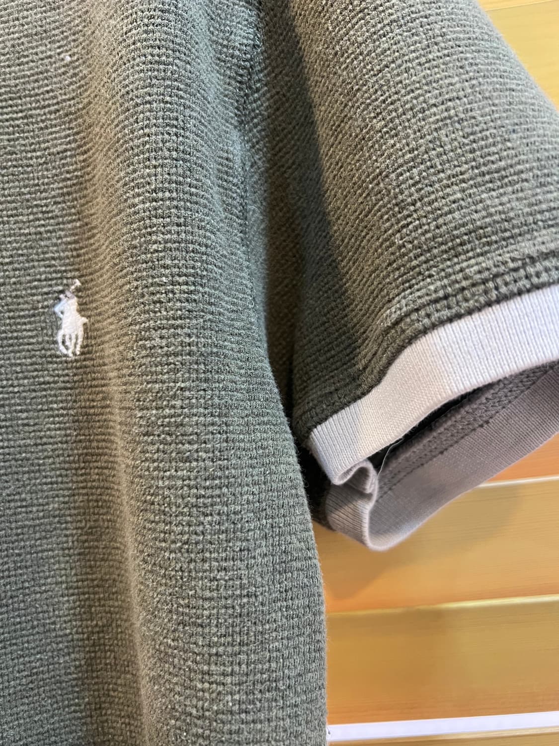 폴로랄프로렌 여성 카키 와플티셔츠 브이넥반팔티셔츠 상품이미지4