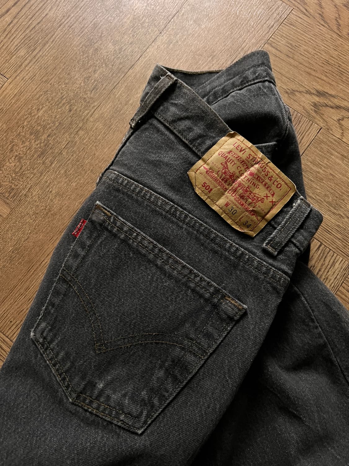 [30]90's 리바이스 USA Made 흑청 데님팬츠 S29 상품이미지7