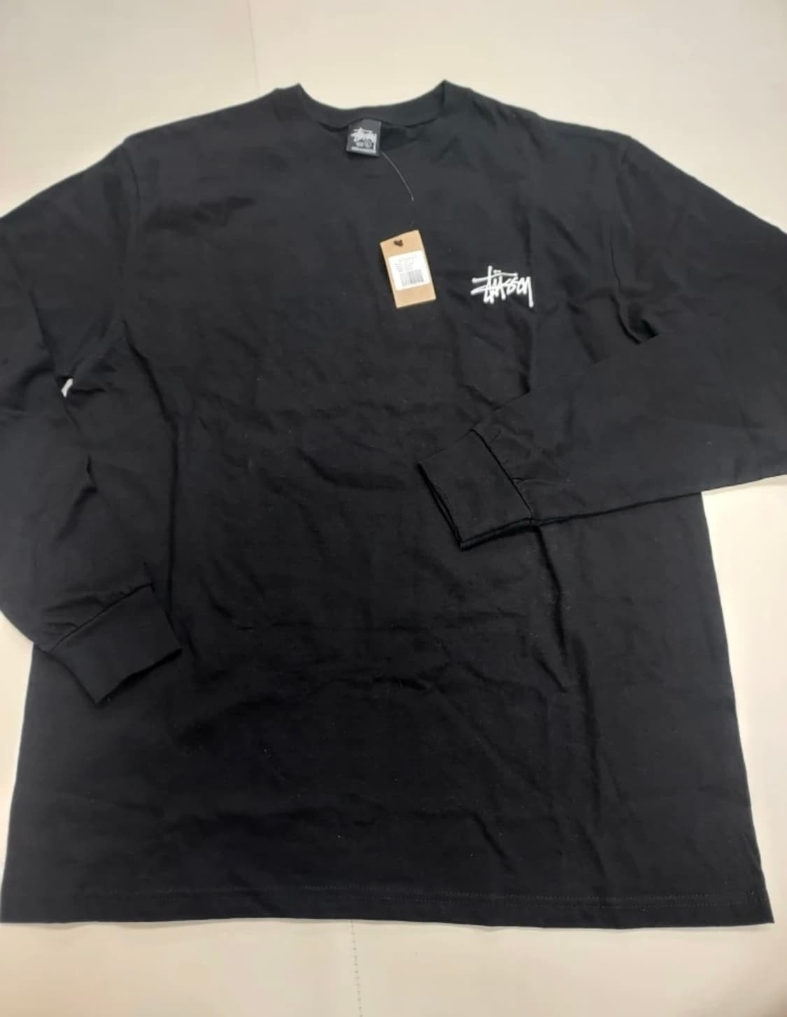 스투시 베이직 오버핏 긴팔 티셔츠 블랙 새상품 상품이미지1