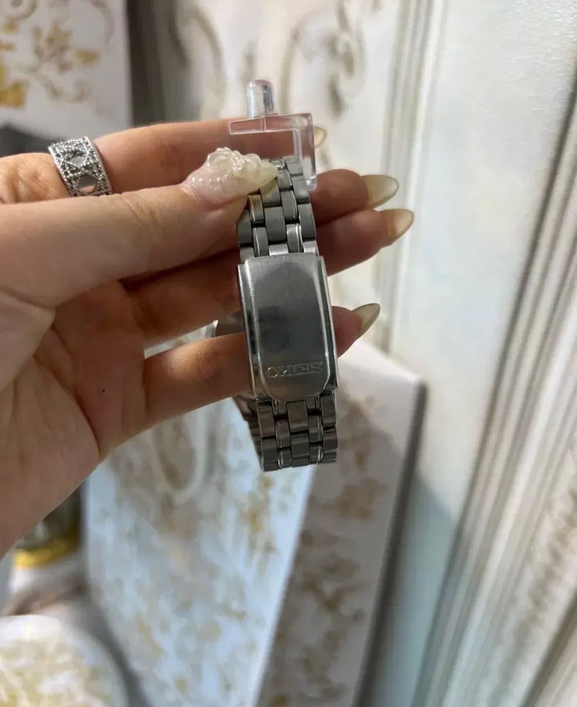 세이코 흑판 쿼츠 시계 상품이미지3