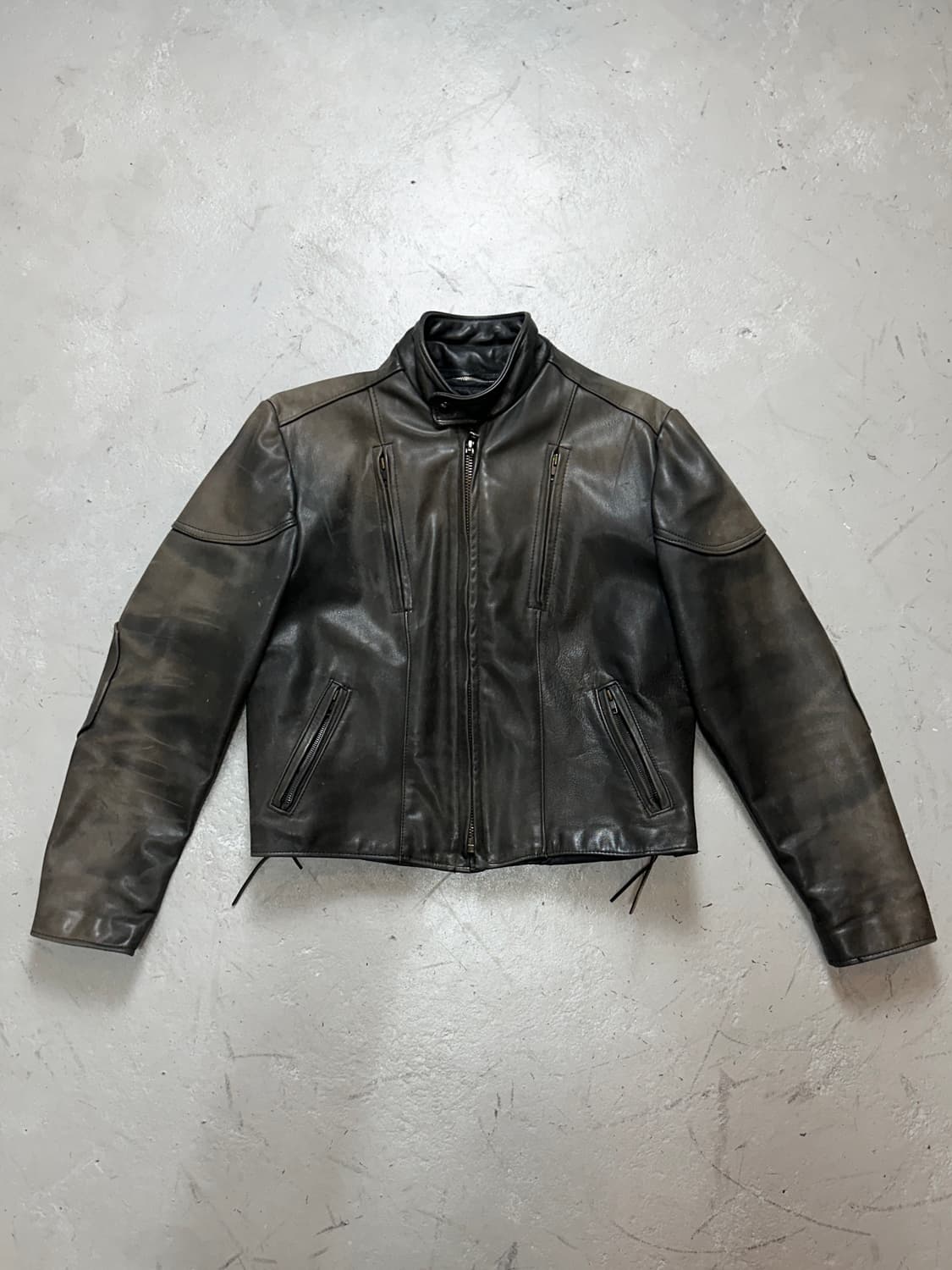 90's USA Made 크롭 레더 자켓 빈티지 라이더 자켓 상품이미지1