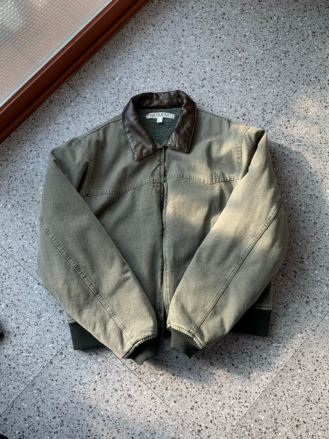 파르티멘토 보아 플리스 VTG 워시드 웨스턴 블루종 카키 상품이미지2