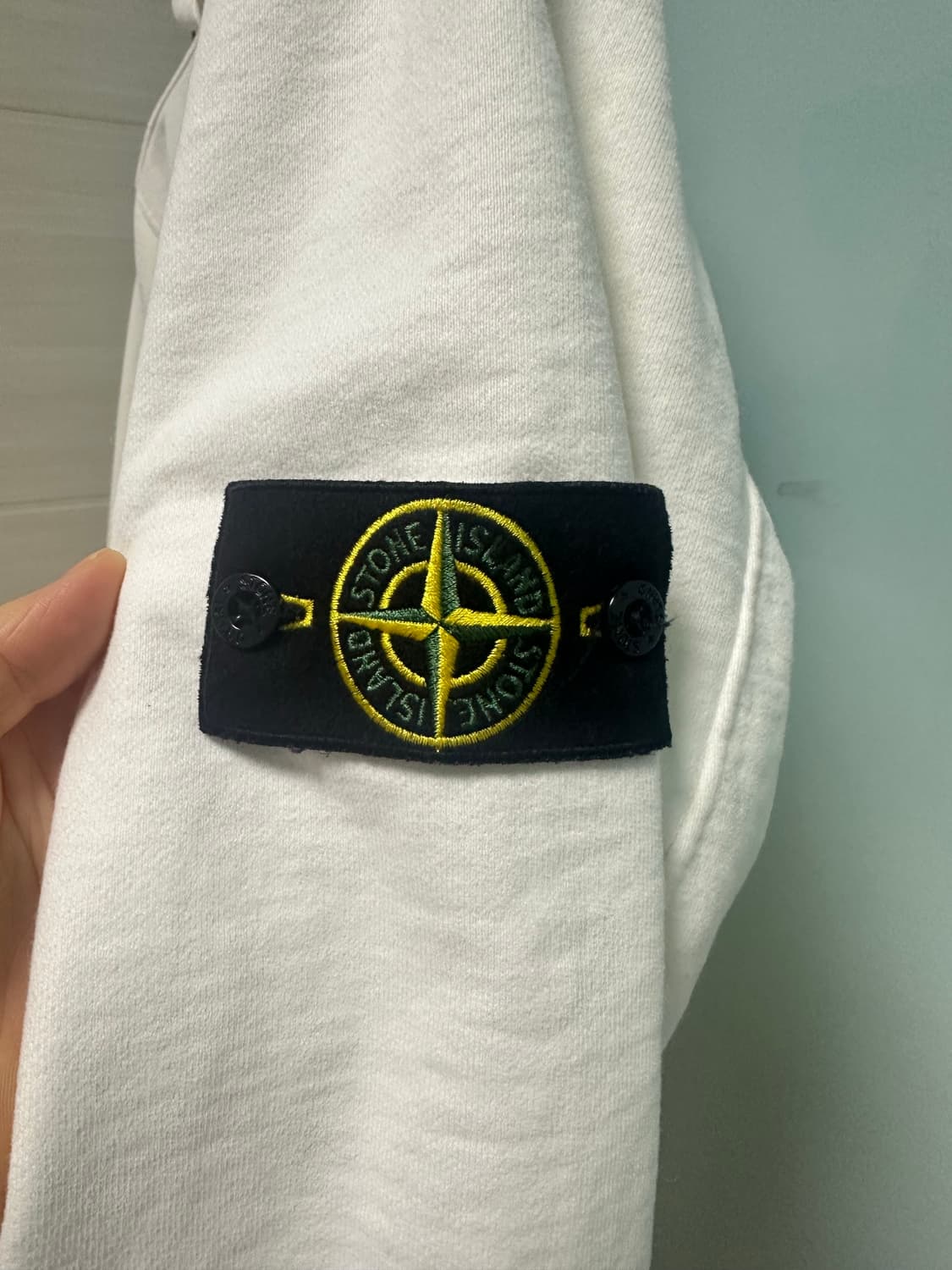 스톤아일랜드X슈프림 콜라보 화이트 리플렉티브 후드티 Xl 상품이미지5