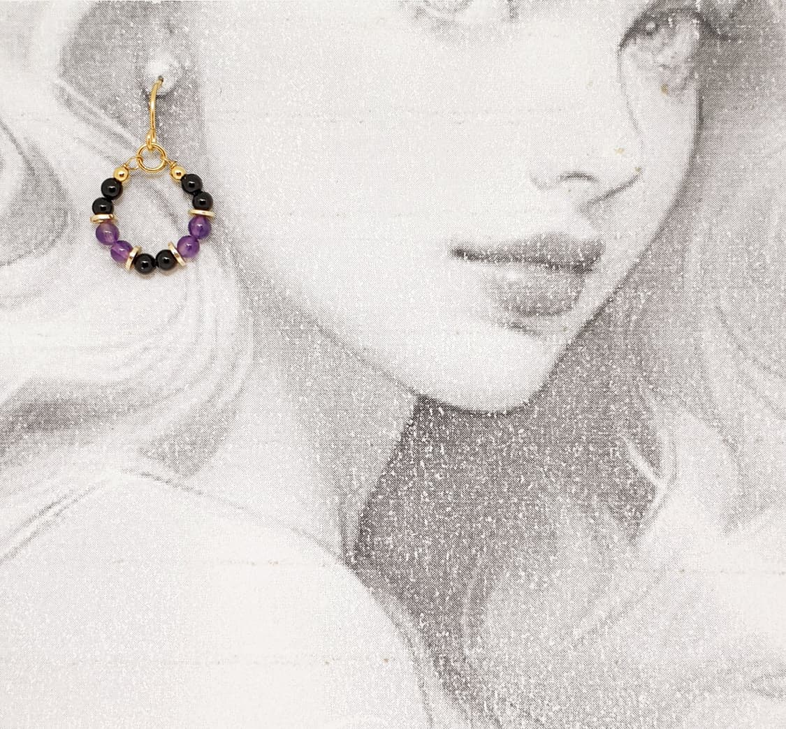 쉐도우 퍼플 후프 귀걸이 상품이미지2