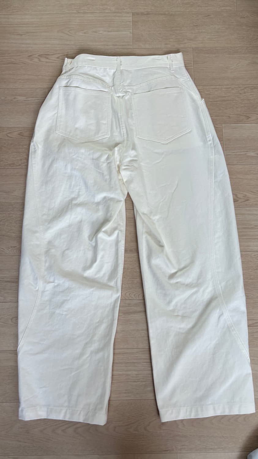 파르티멘토 커브드 절개 와이드 치노 팬츠 본 화이트 상품이미지2