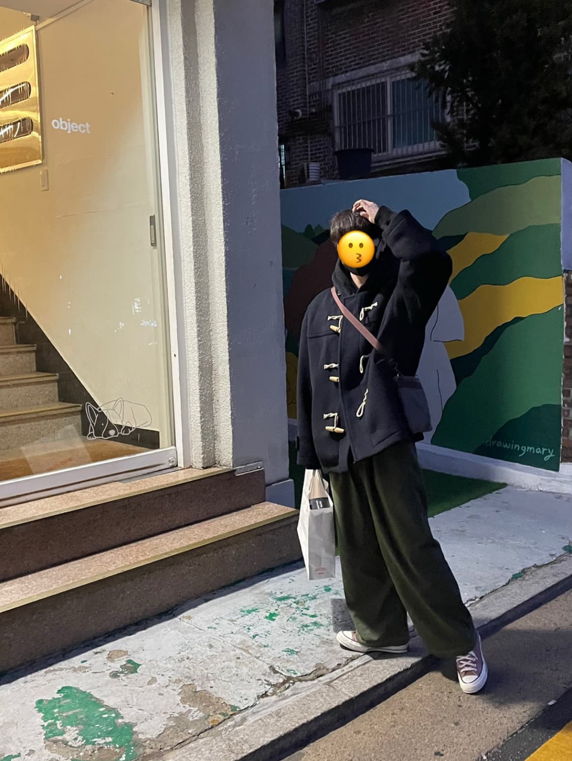 로파이 오버핏 숏 더플코트 네이비 상품이미지1