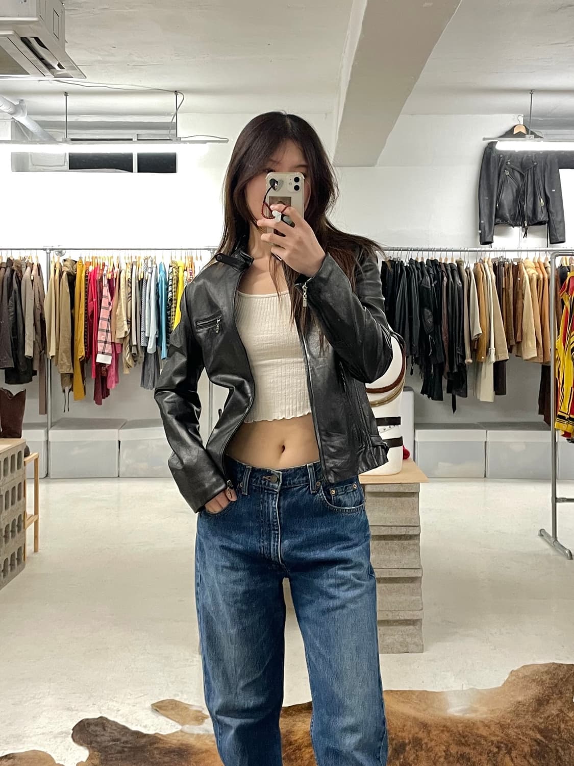 CERRUTI leather single rider jacket 상품이미지10