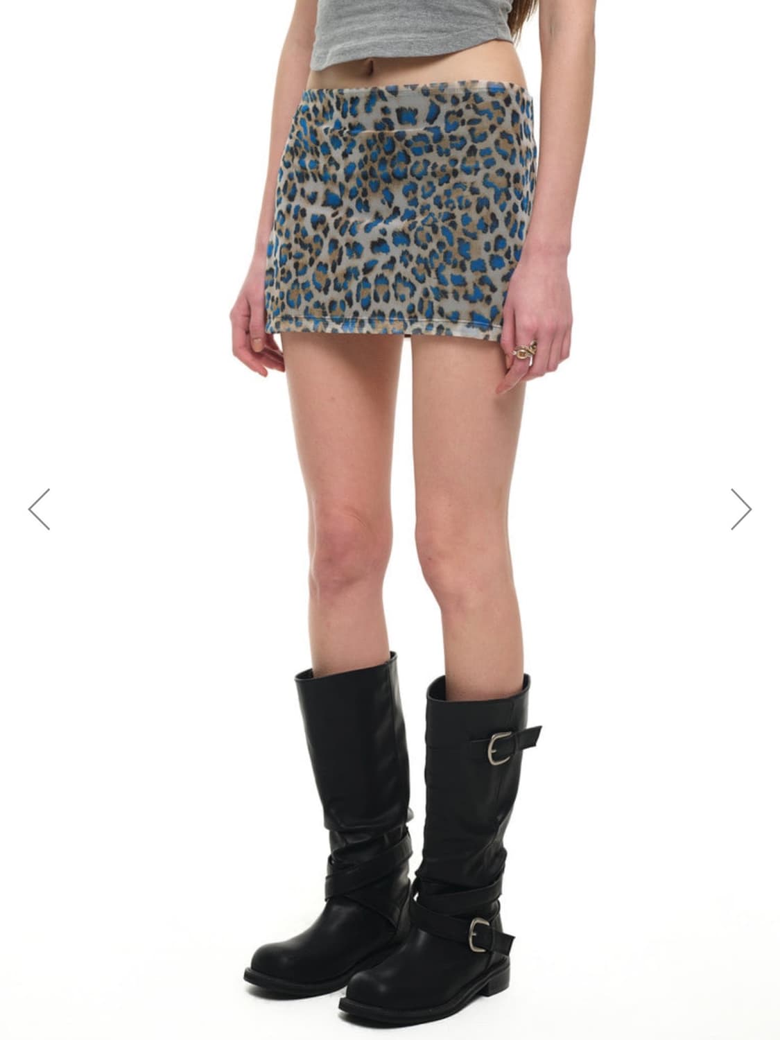 TOOMUCHTAX LEOPARD MESH MICRO SKIRT 상품이미지5