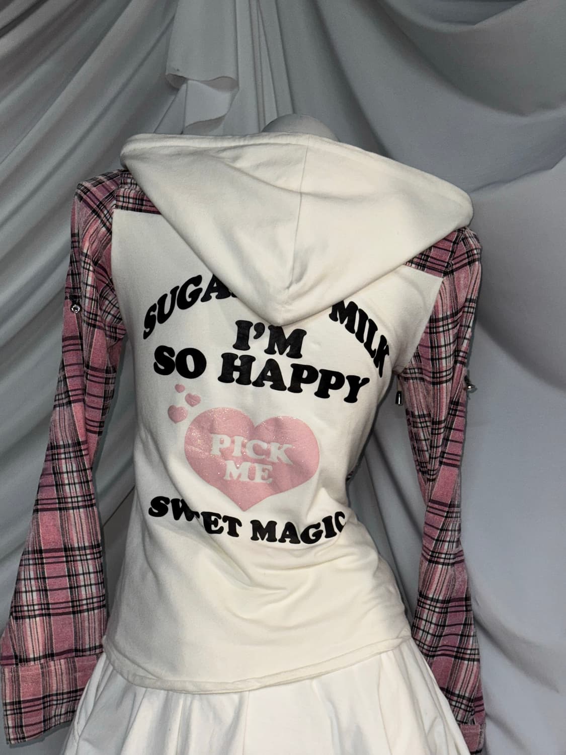 Tralala 트랄라라 핑크 체크 데일리키치 코디세트  상품이미지6