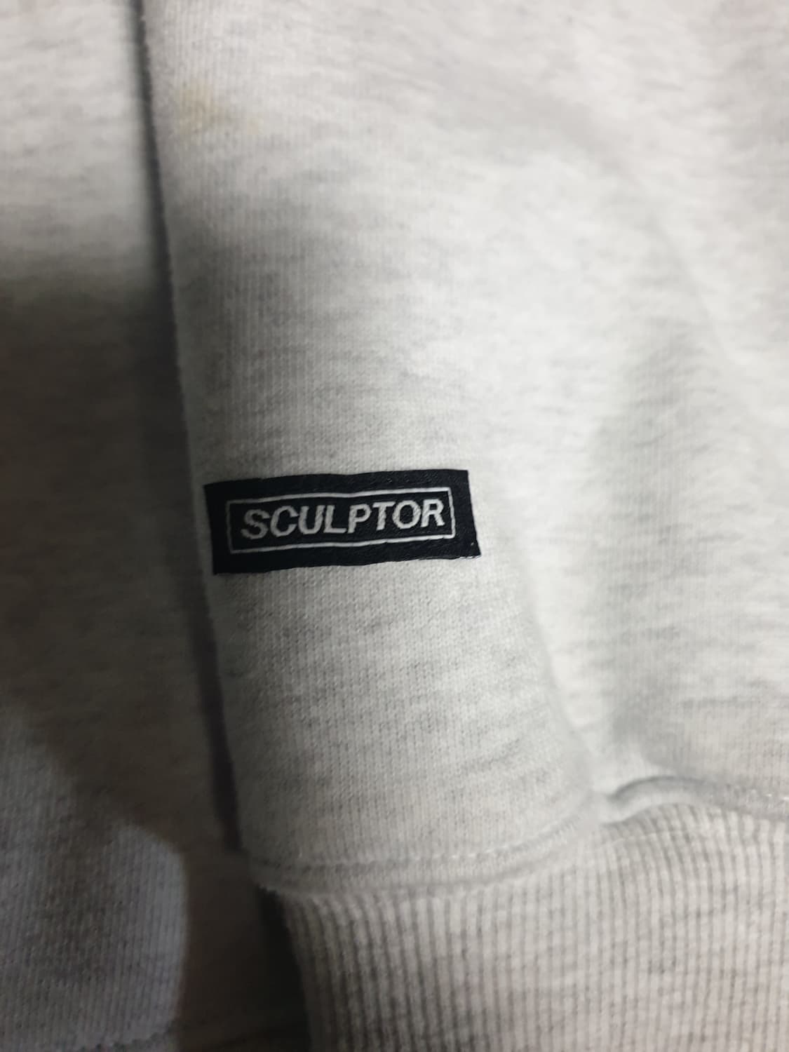 스컬프터 심볼 벨벳로고 세미크롭 오버 후드티 멜란지 (S) 상품이미지4