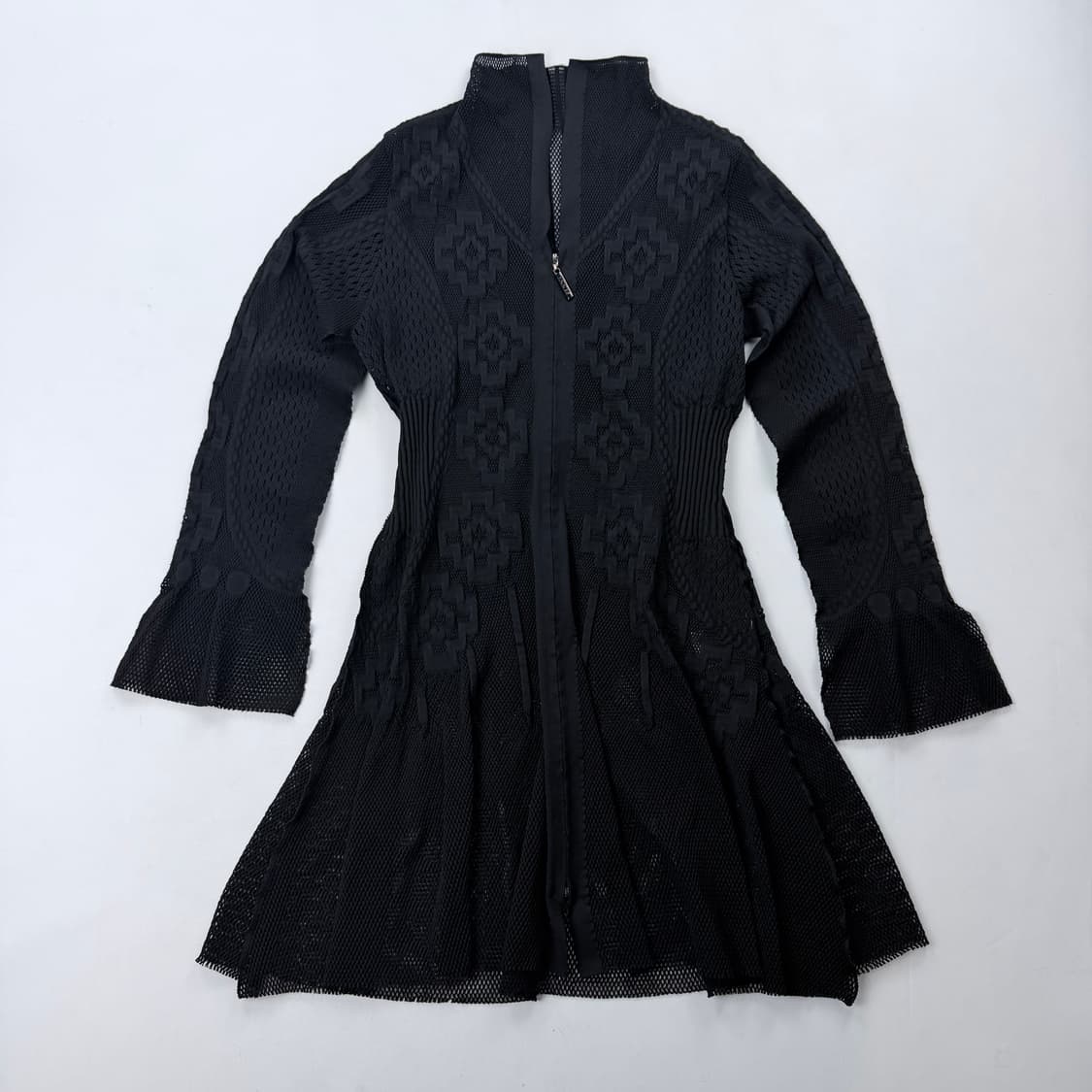 HirokoBis 패턴 디테일 매쉬 롱 가디건 상품이미지1