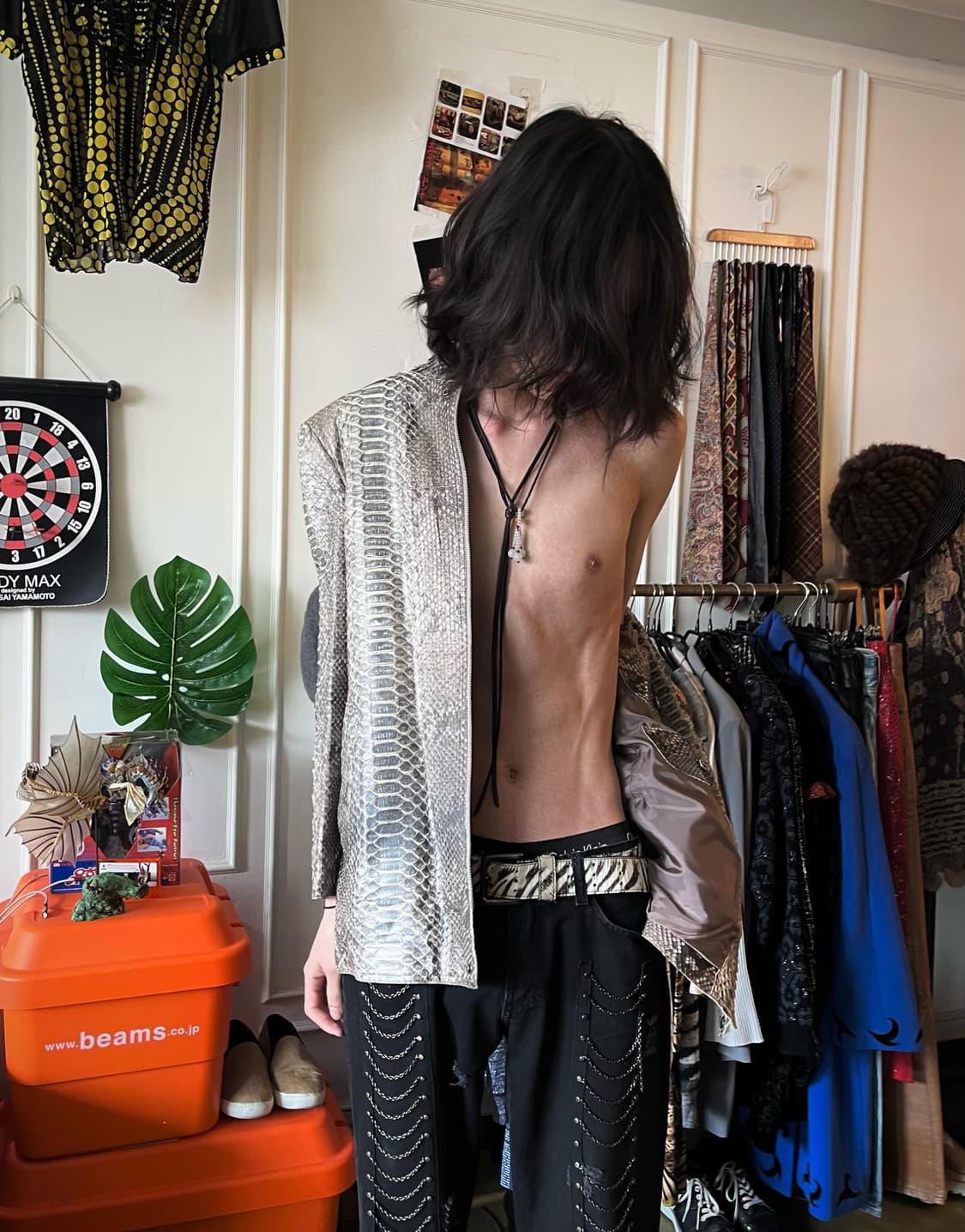 Reticulated Python Skin Leather Jacket 상품이미지2