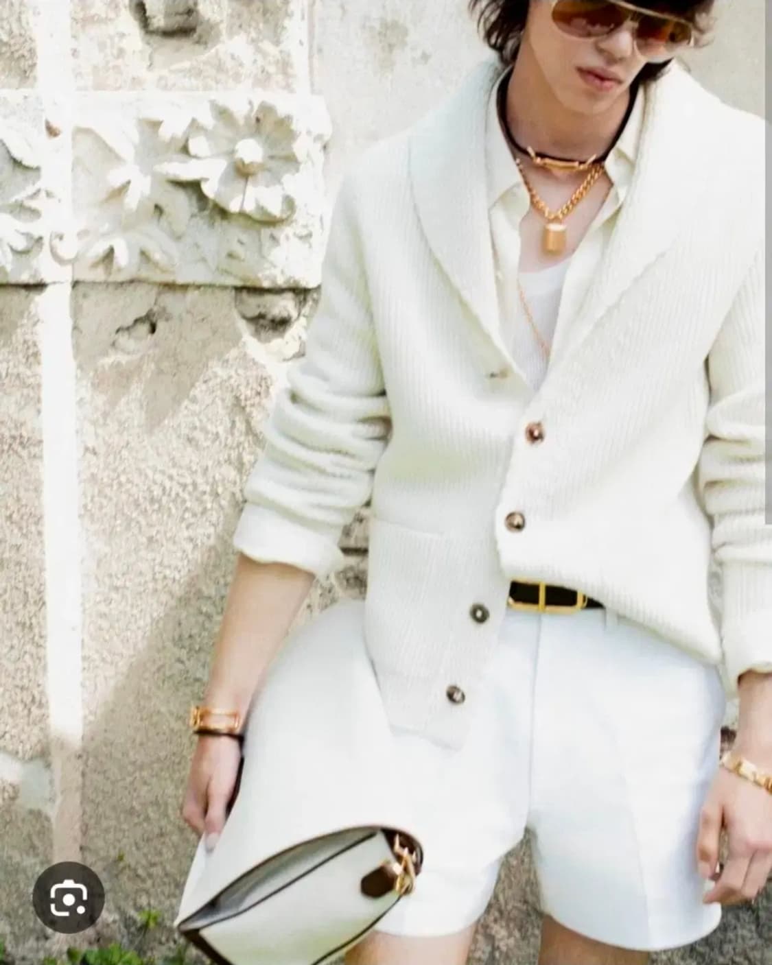 톰포드 맥퀸 캐시미어 숄카라 가디건 화이트 50 상품이미지1