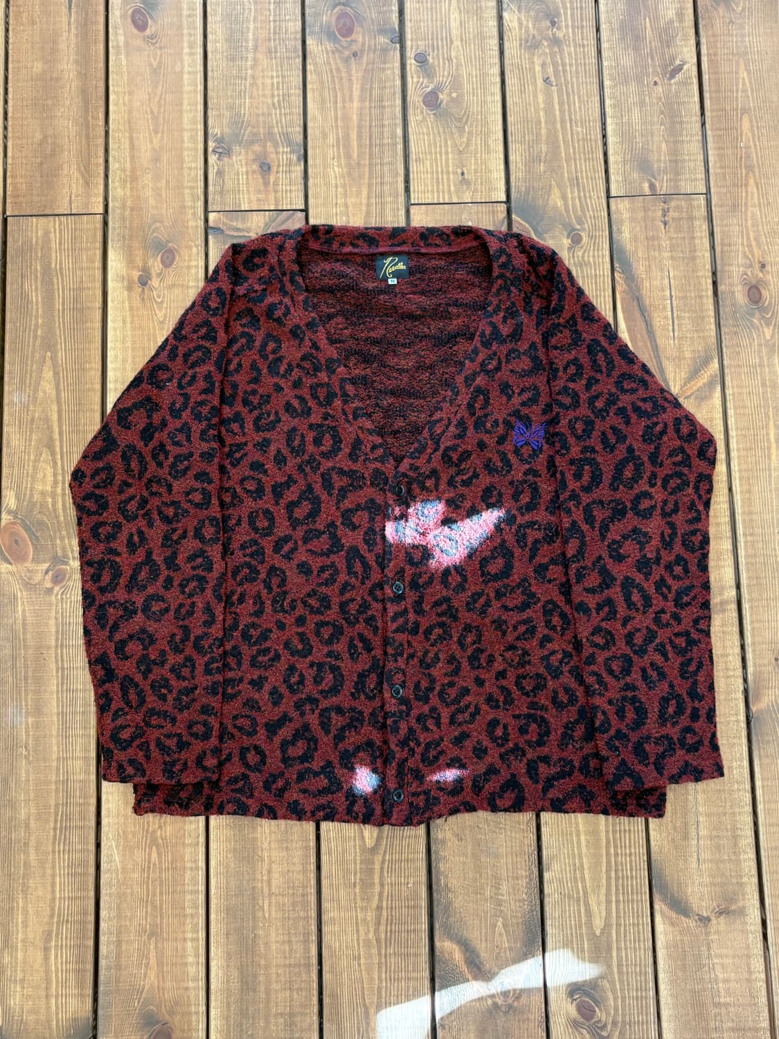 니들스 호피 부클 가디건 상품이미지6