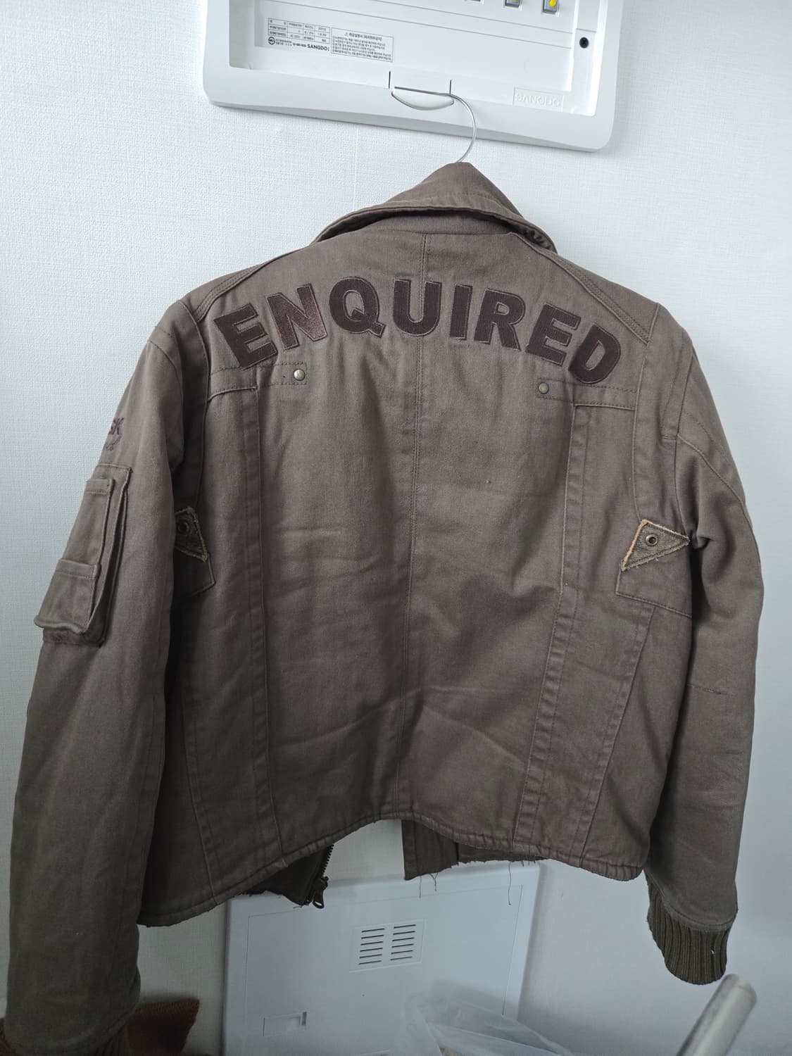 에스크자켓(두껍) y2k 점퍼 브라운점퍼 레더 상품이미지4