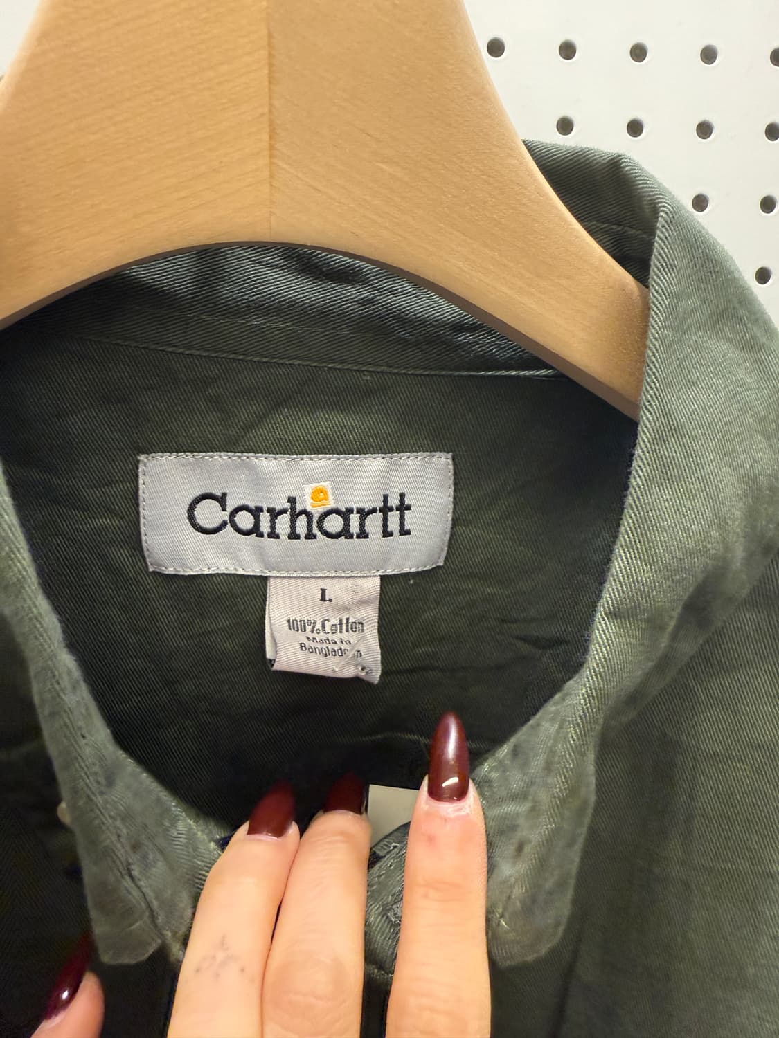 칼하트 커스텀 크롭 셔츠 자켓 카키 U1317 상품이미지5