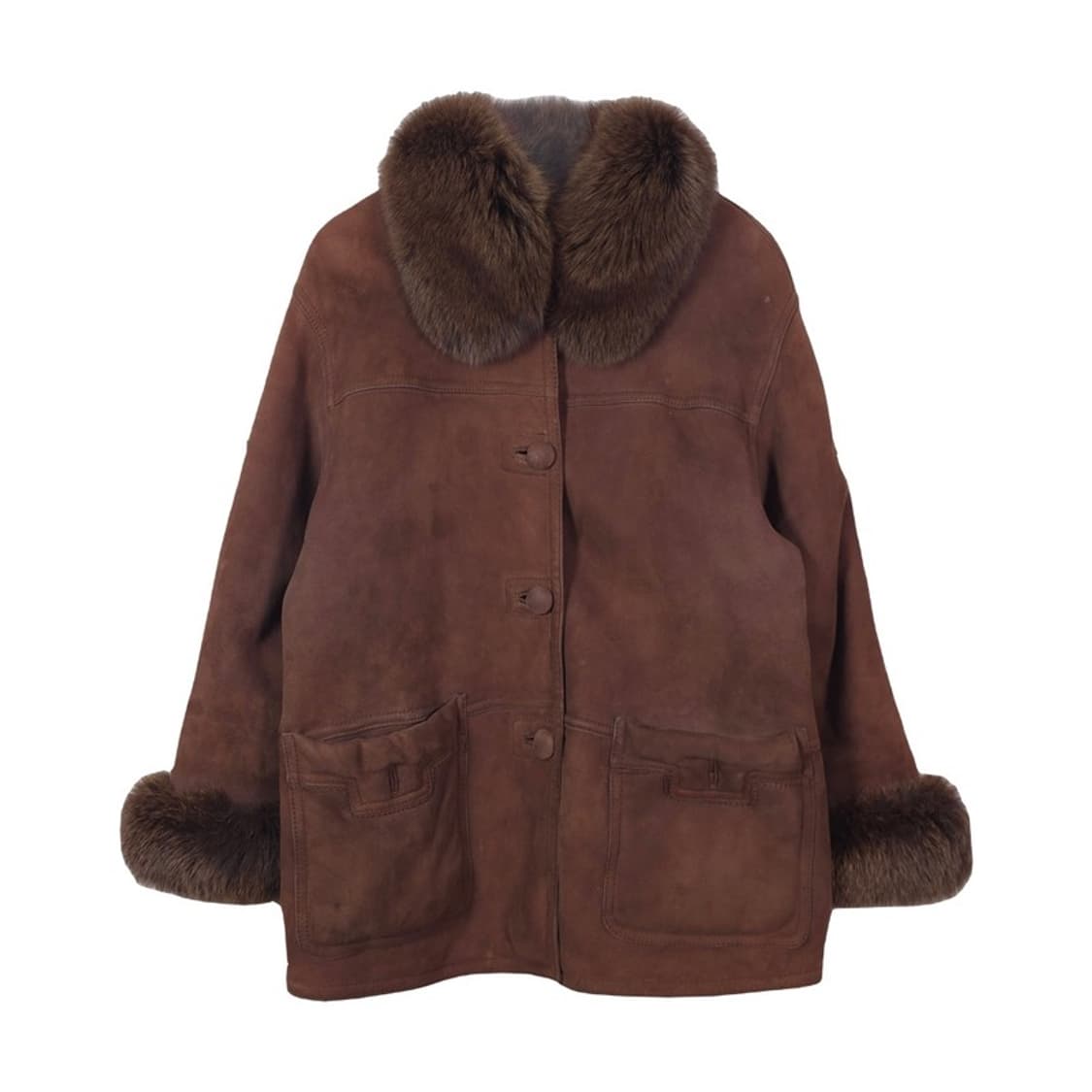 casey park 리얼 폭스 퍼 양가죽 무스탕 상품이미지1