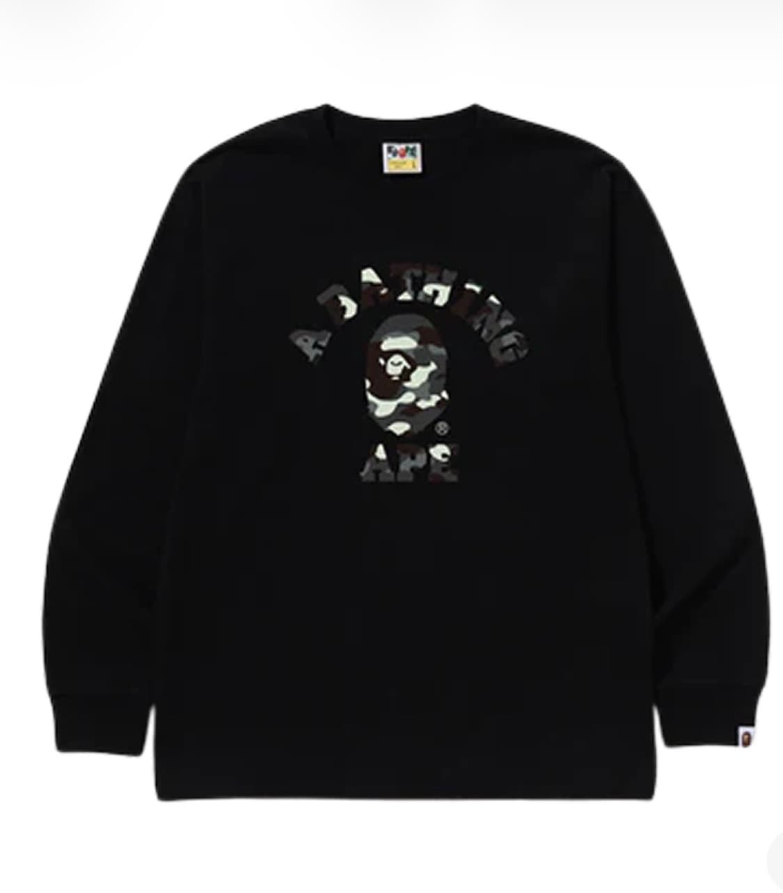 베이프 시티 카모 컬리지 롱슬리브 티셔츠 블랙 상품이미지5