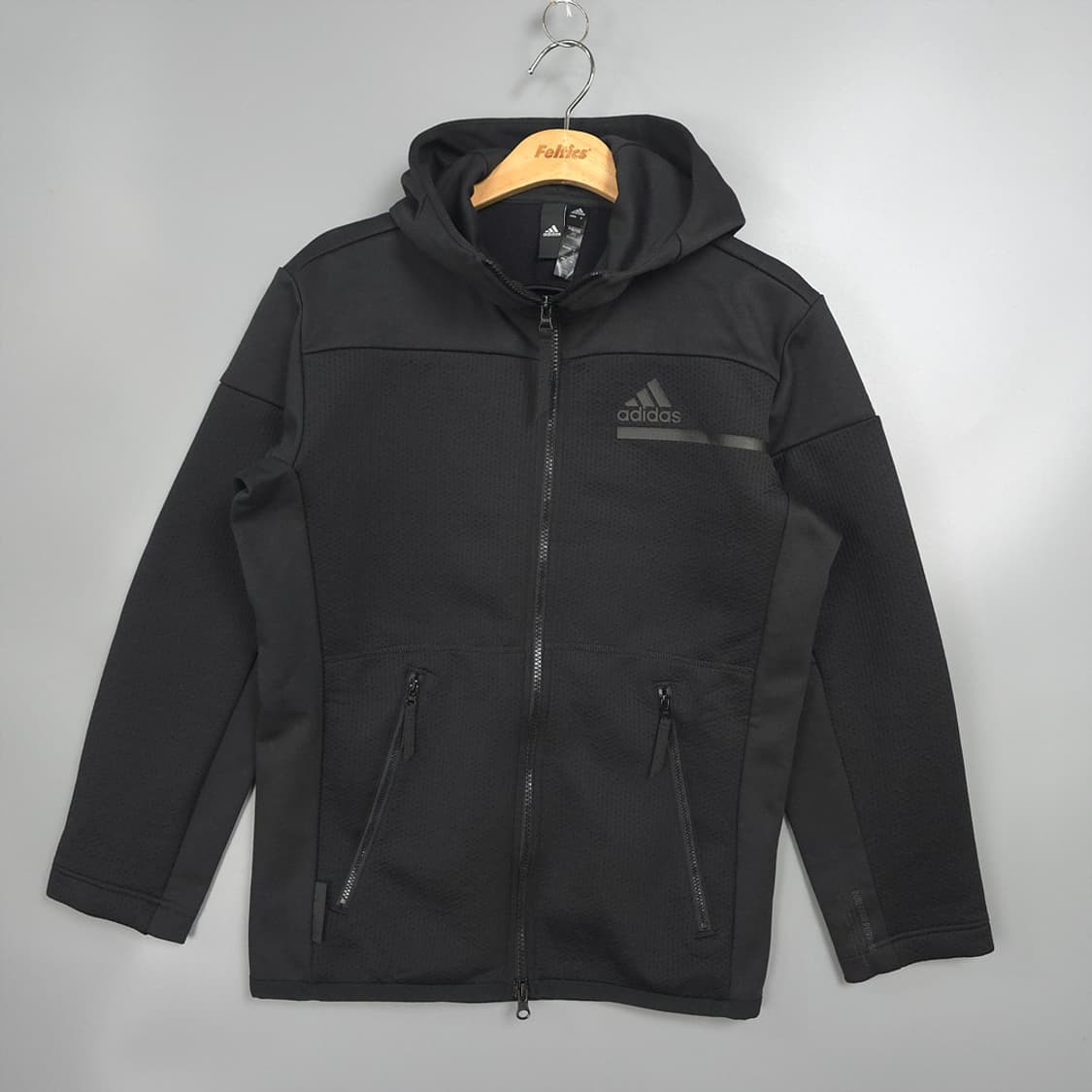 남성용 아디다스 Adidas 집업 후드 블랙 S 상품이미지1