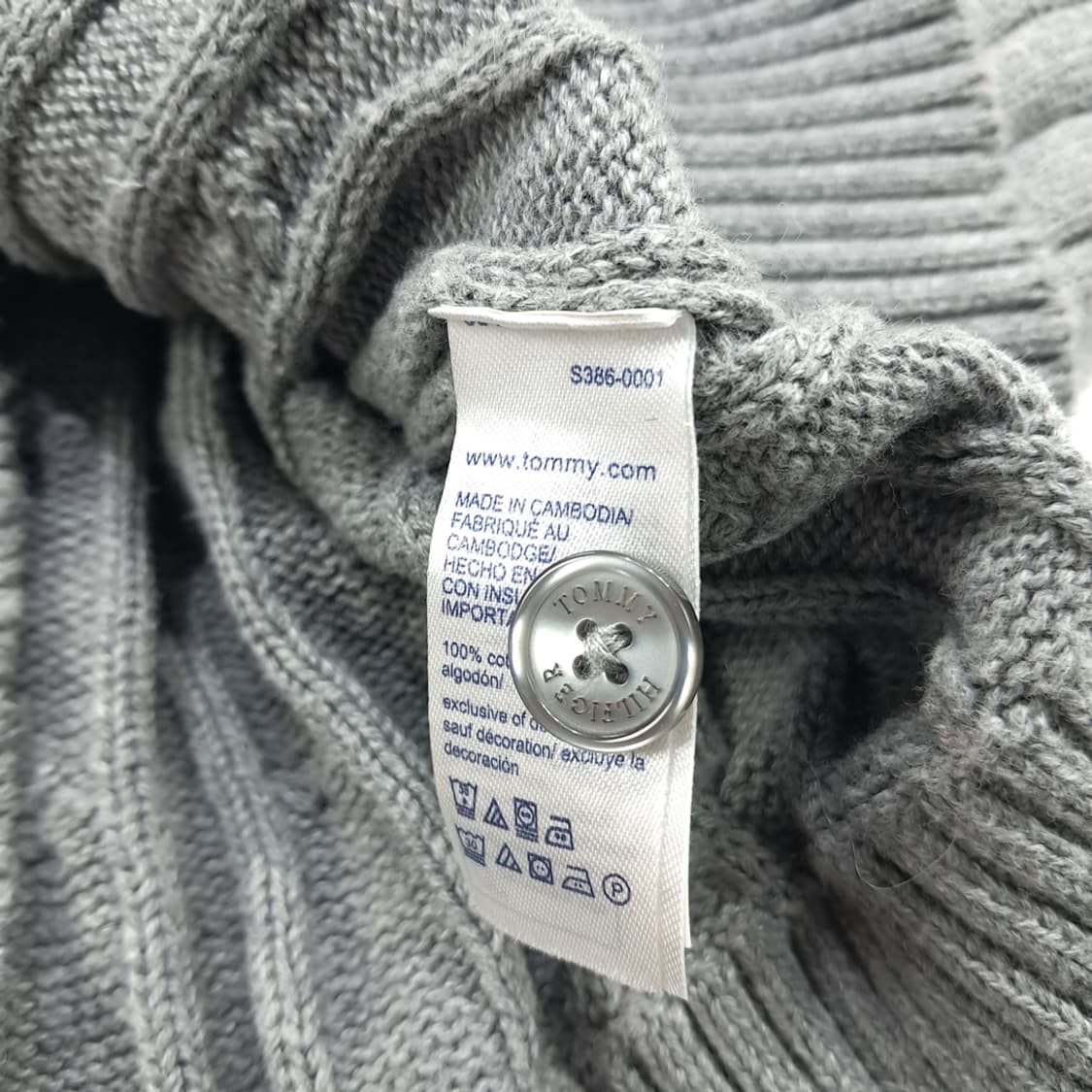 CN948W S 타미힐피거 그레이 케이블 니트 스웨터 가디건 상품이미지6
