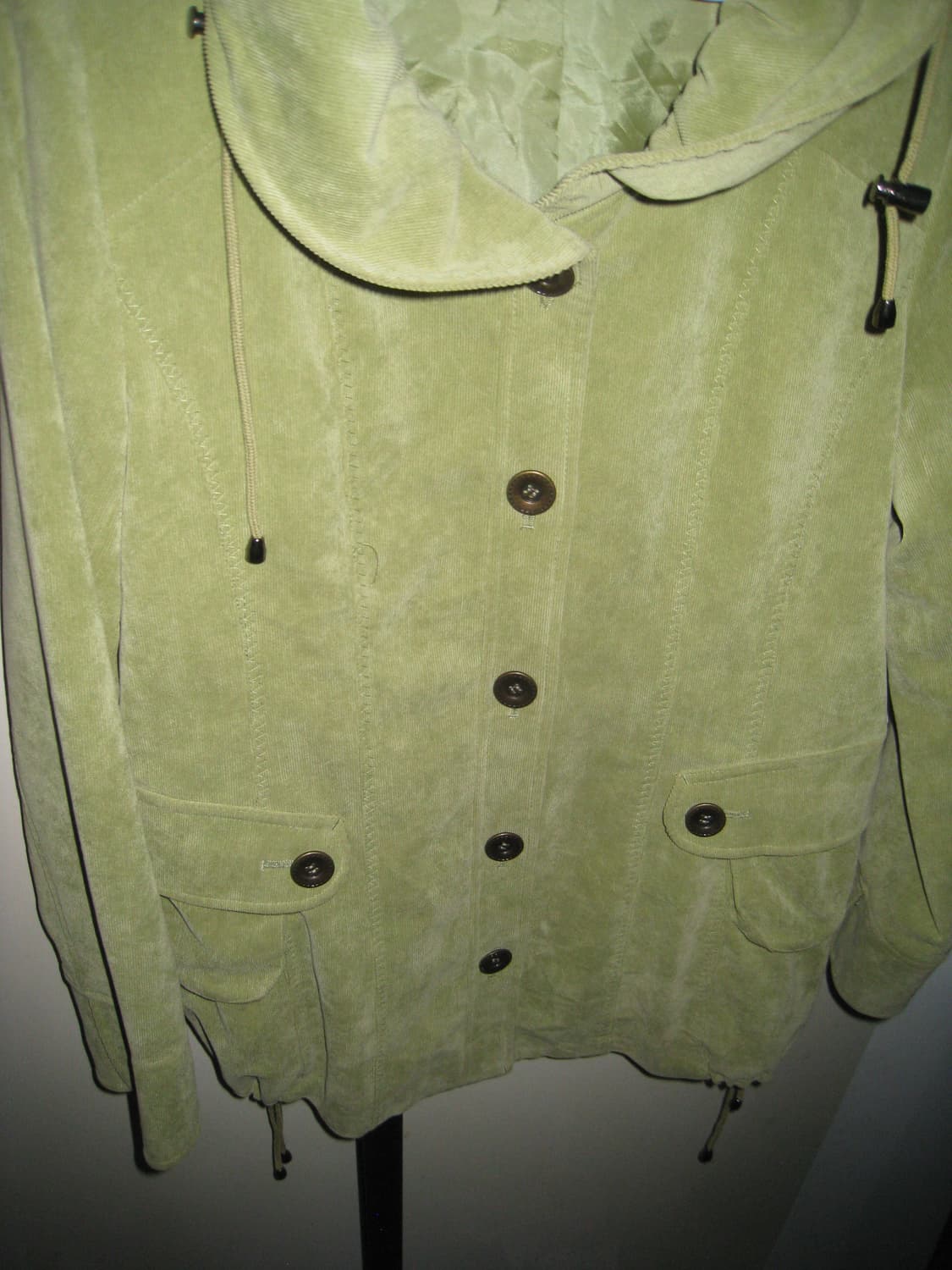 모리걸 갸루 mood 라이트 그린 골덴 야상 점퍼 상품이미지2