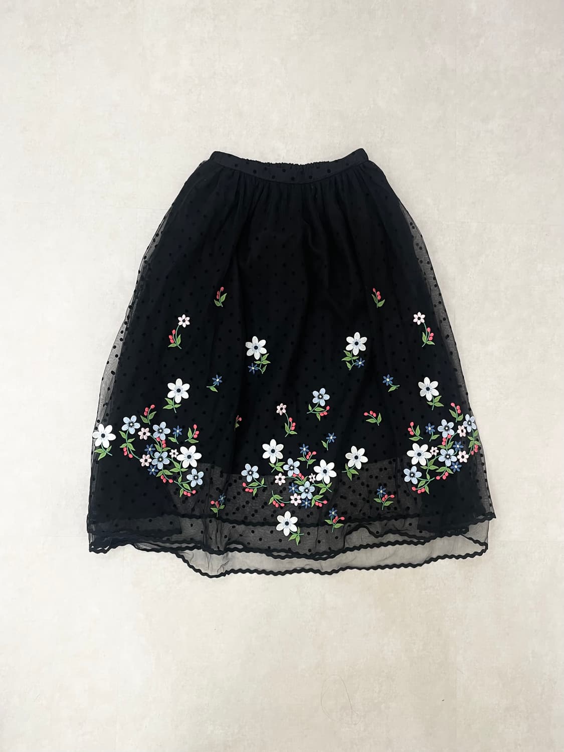 floral embroidered tulle skirt 상품이미지2