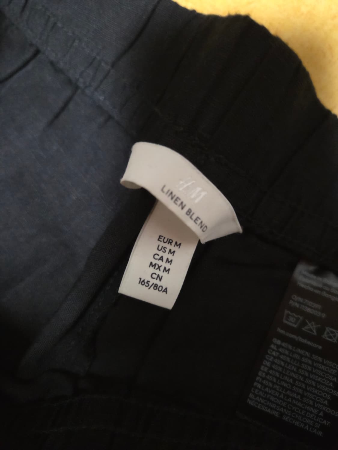 H&M 린넨 혼방 블랙 와이드 팬츠 M 상품이미지2