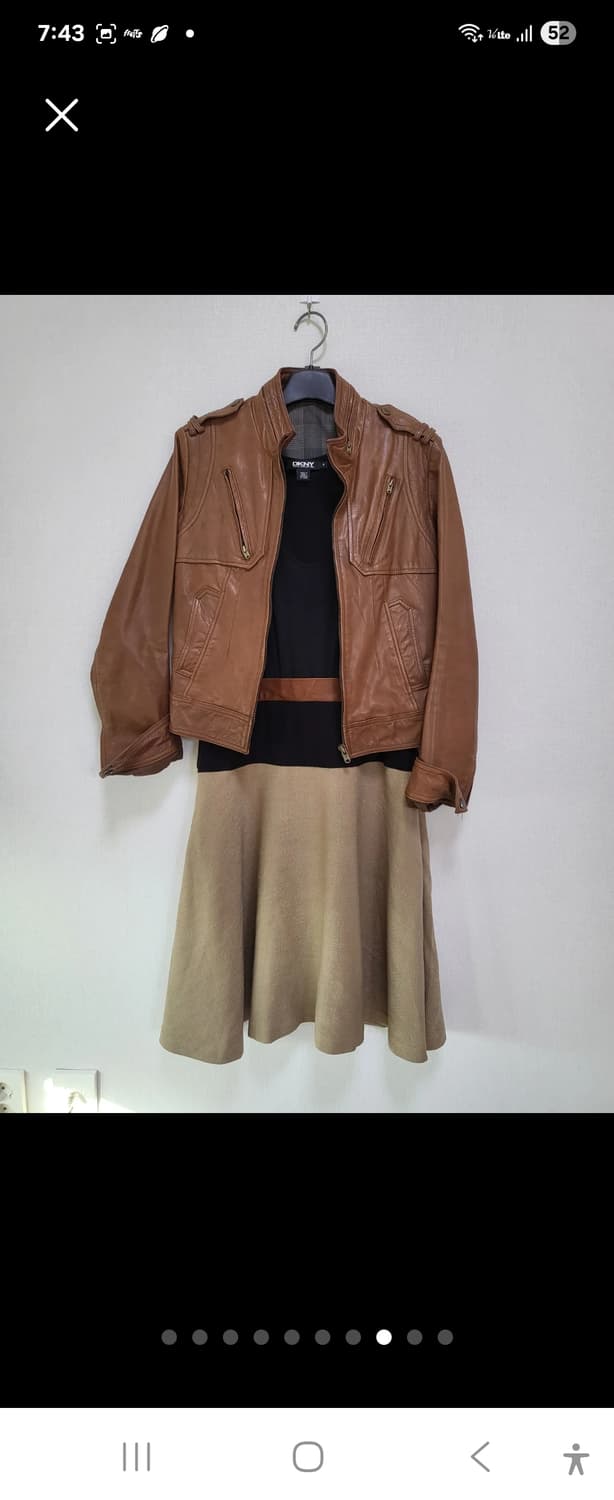 특가!DKNY 도나카렌 리얼가죽+고급린넨+면 배색원피스free 상품이미지8