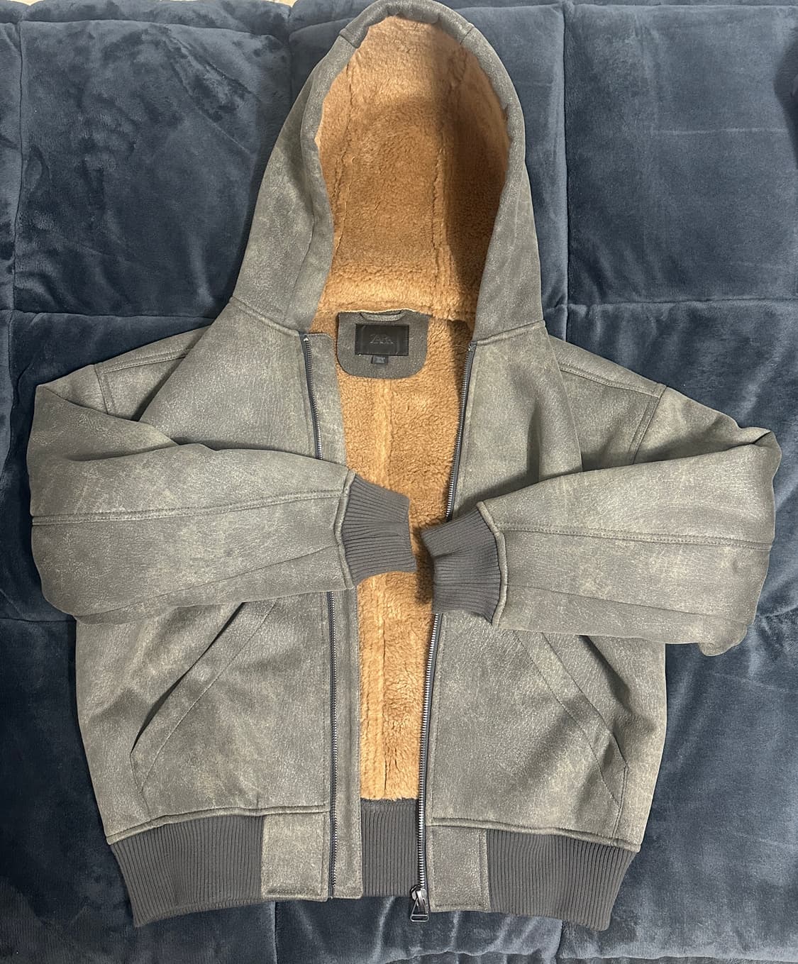 [ZARA] 워싱 후드 블루종 점퍼 (크롭핏) 상품이미지1