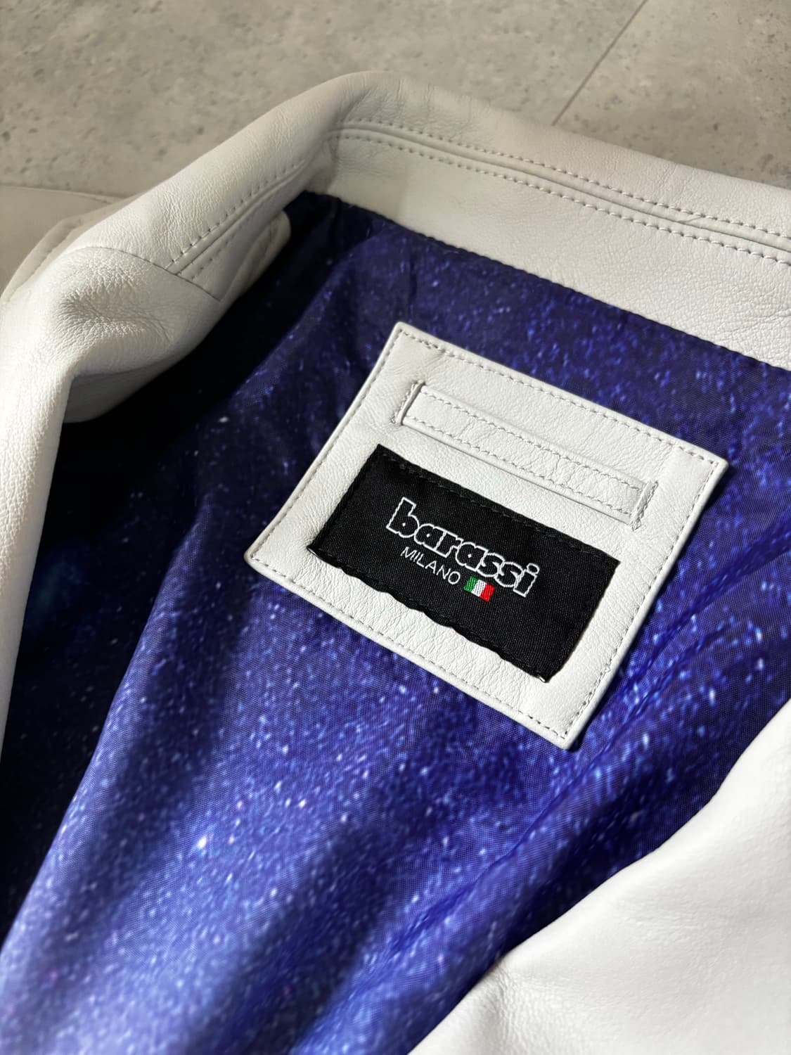 Barassi 화이트 양가죽 자켓 M 상품이미지5